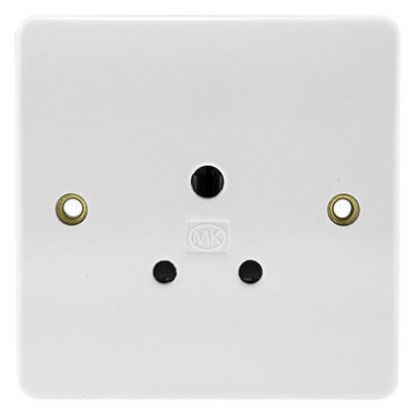 Picture of 5A 1 Gang Shuttered Unswitched Round Pin Socket