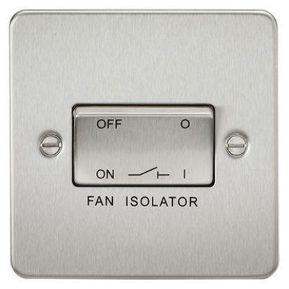 Picture of Flat Plate 10AX 3 Pole Fan Isolator Switch - Brushed Chrome