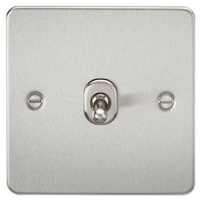 Picture of Flat Plate 10AX 1G 2 Way Toggle Switch - Brushed Chrome