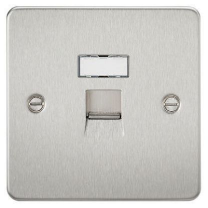 Picture of Flat Plate RJ45 Network Outlet - Brushed Chrome