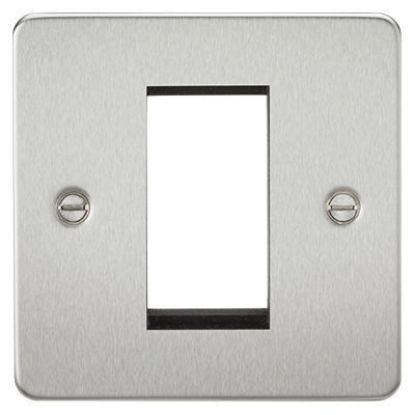 Picture of Flat Plate 1G Modular Faceplate - Brushed Chrome