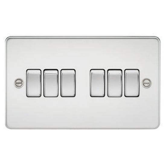 Picture of Flat Plate 10AX 6G 2-Way Switch - Polished Chrome