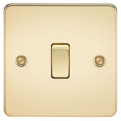 Picture of Flat Plate 10AX 1G 2 Way Switch - Polished Brass
