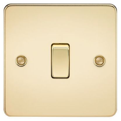 Picture of Flat Plate 10AX 1G 2 Way Switch - Polished Brass