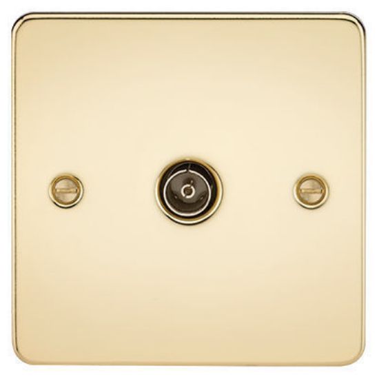 Picture of Flat Plate 1G TV Outlet (Non-Isolated) - Polished Brass