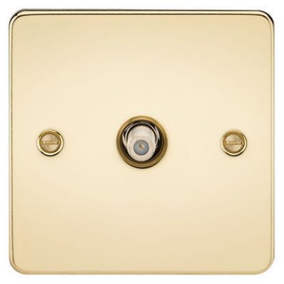 Picture of Flat Plate TV and SAT TV Outlet (Isolated) - Polished Brass