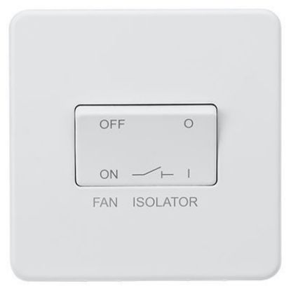 Picture of Screwless 10AX 3 Pole Fan Isolator Switch - Matt White