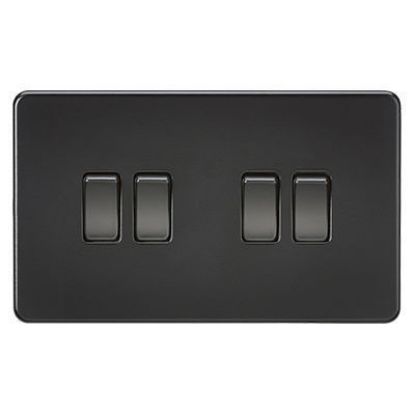 Picture of Screwless 10AX 4G 2-Way Switch - Matt Black