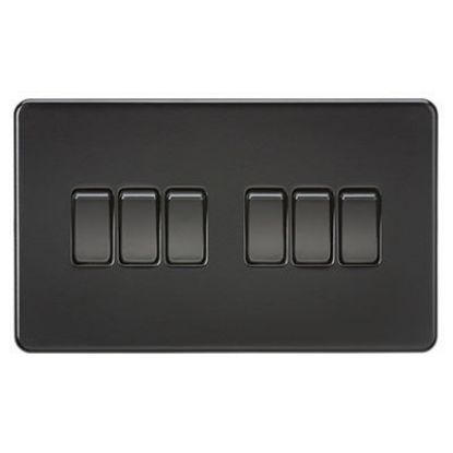 Picture of Screwless 10AX 6G 2-Way Switch - Matt Black