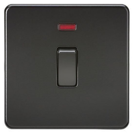 Picture of Screwless 20A 1G DP Switch with Neon - Matt Black
