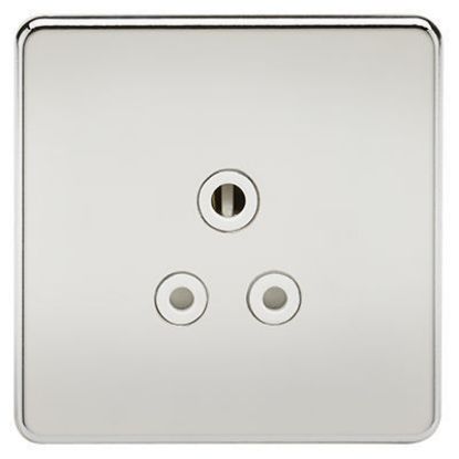 Picture of Screwless 5A Unswitched Socket - Polished Chrome with White Insert