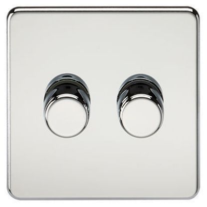 Picture of Screwless 2G 2-way 10-200W (5-150W LED) trailing edge dimmer - Polished Chrome