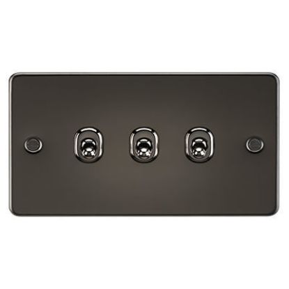 Picture of Flat Plate 10AX 3G 2-Way Toggle Switch - Gunmetal