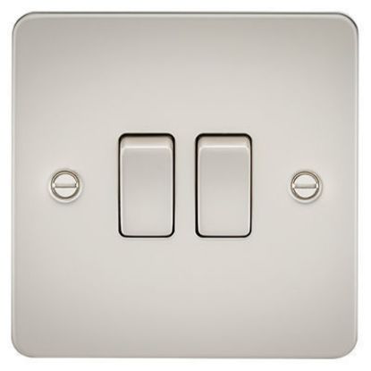 Picture of Flat Plate 10AX 2G 2-Way Switch - Pearl