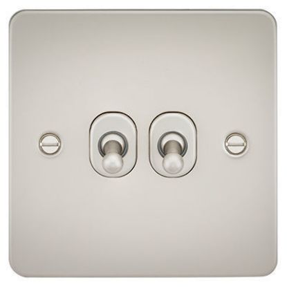 Picture of Flat Plate 10AX 2G 2-Way Toggle Switch - Pearl