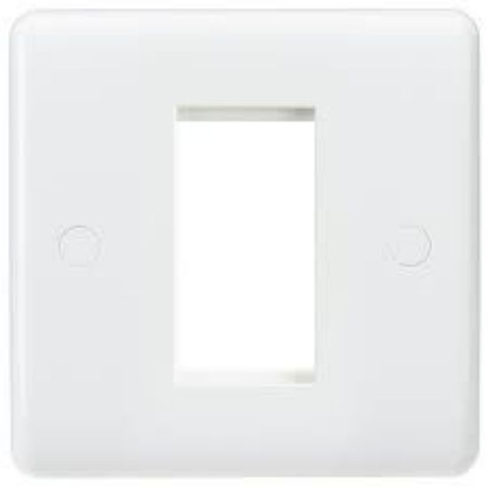Picture of Curved Edge 1 Gang White Modular Faceplate