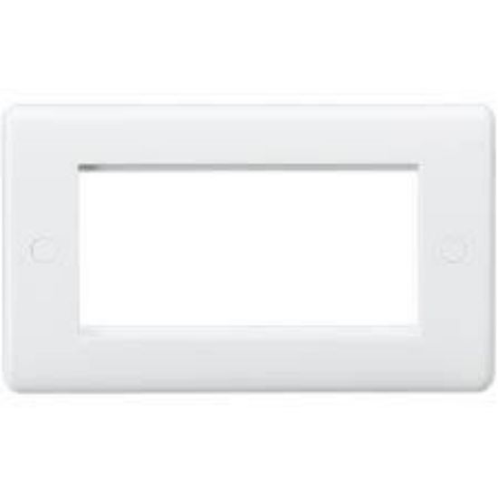 Picture of Curved Edge 4 Gang White Modular Faceplate