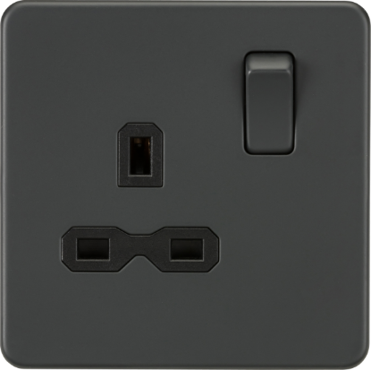 Picture of Screwless 13A 1G DP switched socket - Anthracite